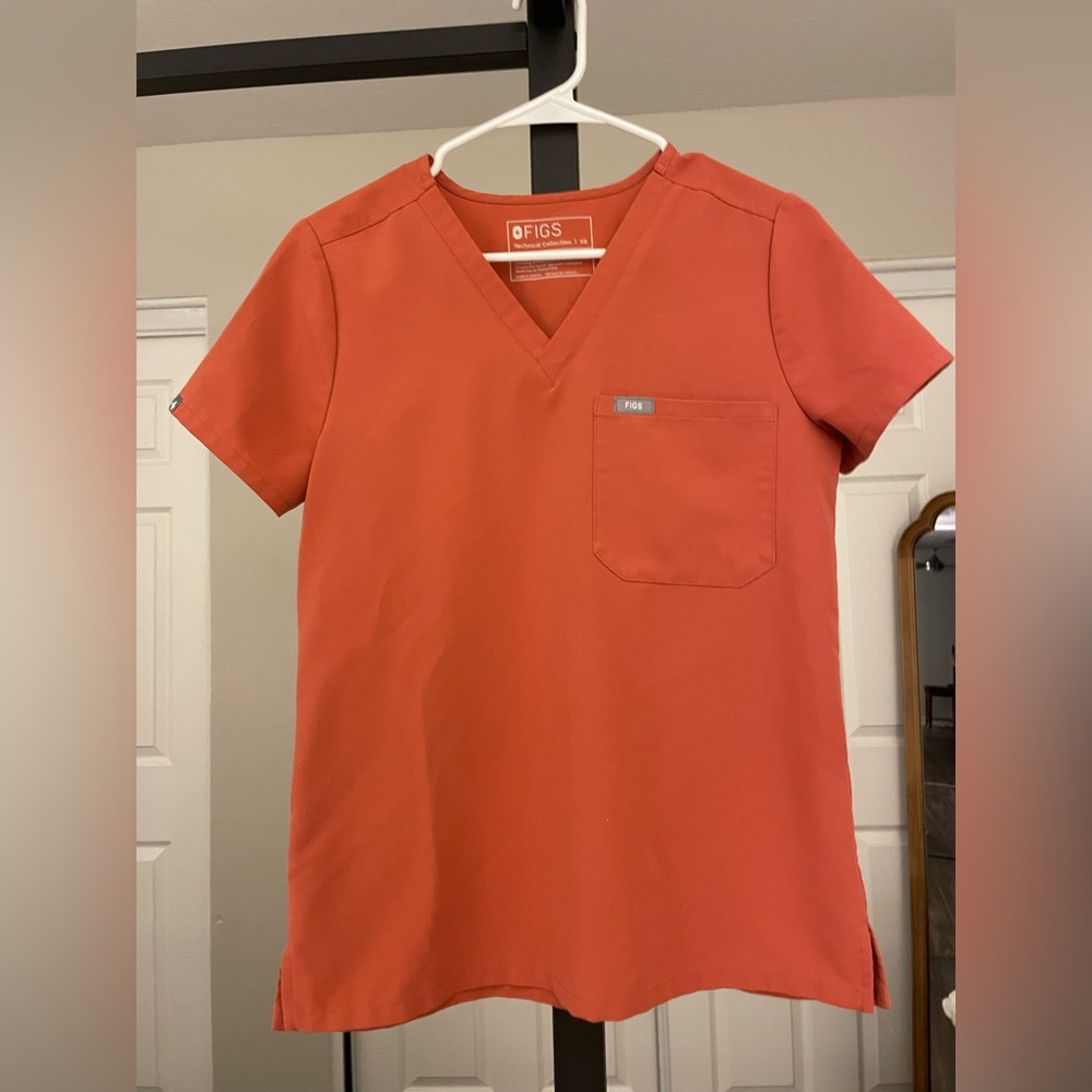Figs burnt orange and pink technical collection scrubs